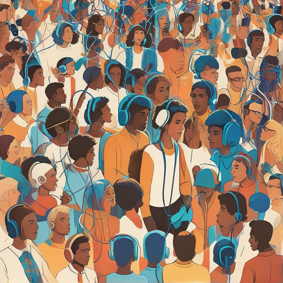 image of podcast listeners